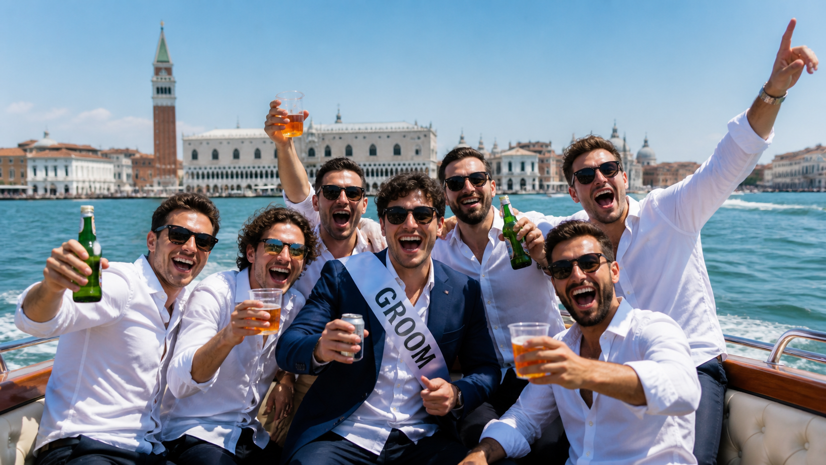 Bachelor Party on a Boat in Venice