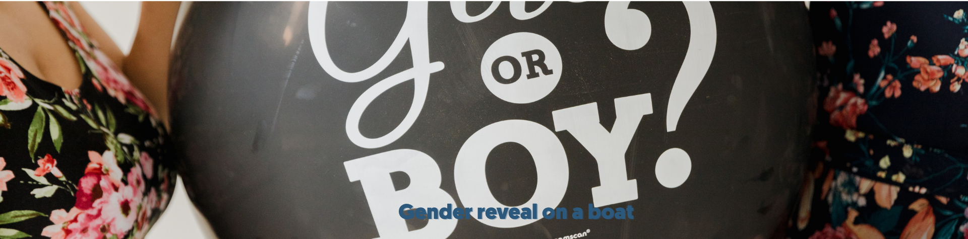 Gender reveal party on a boat