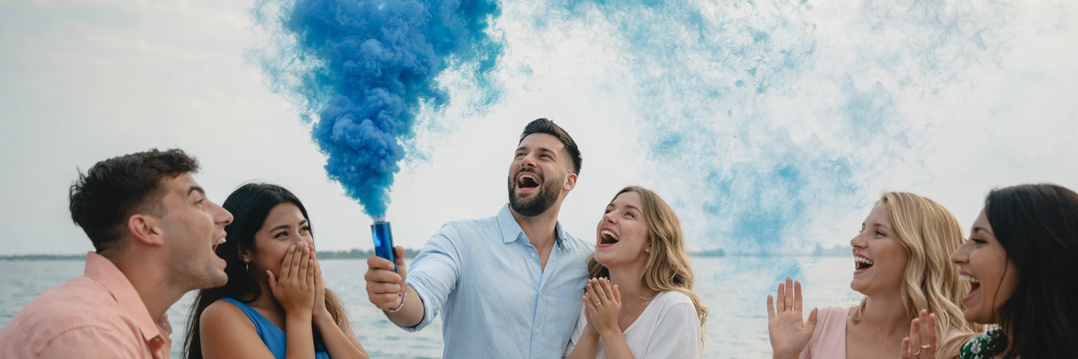 Gender Reveal Party on a Boat in Venice