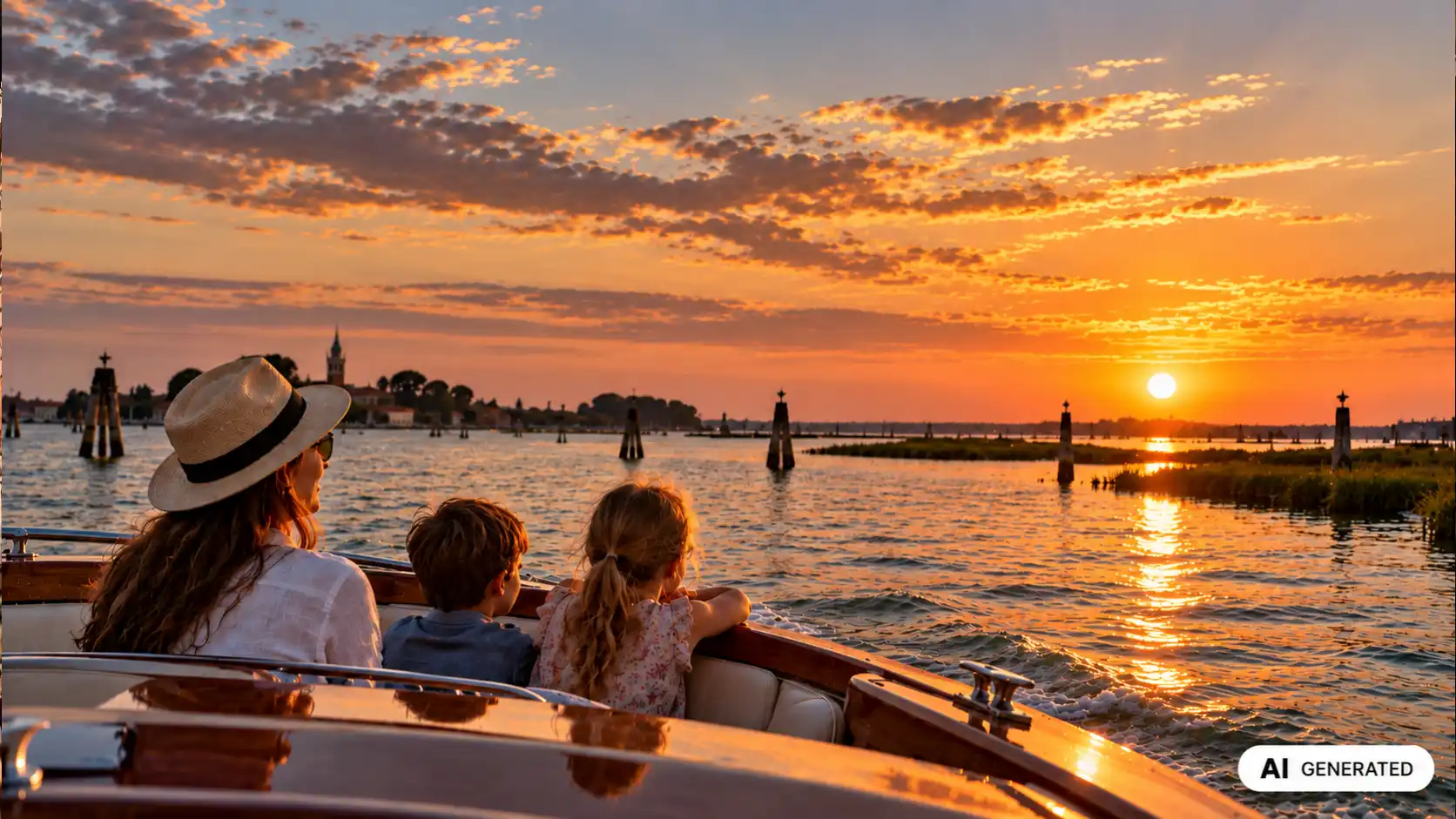 sunset in the venetian
